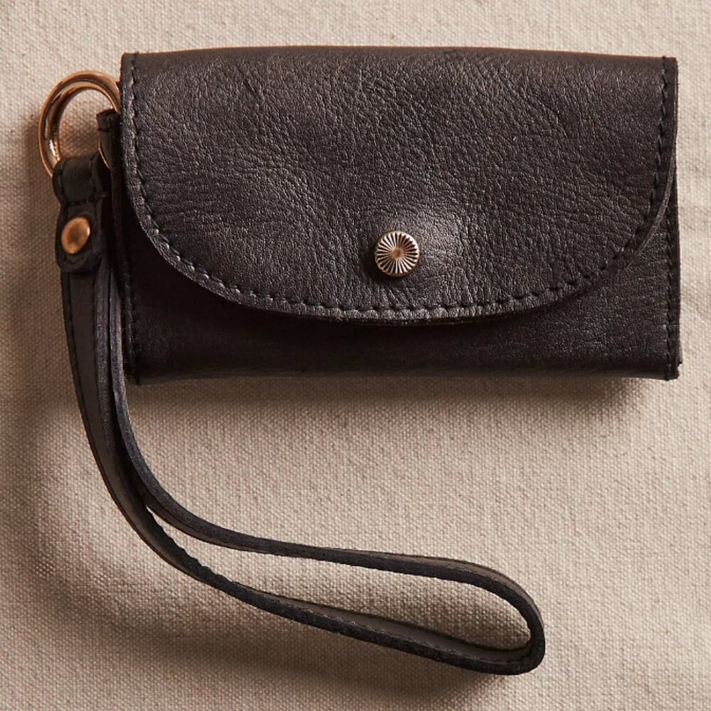 NWT Free People Leather Bag Lanyard in Black